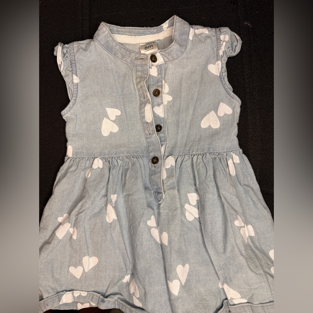 Carter's Light Blue Dress with White Hearts